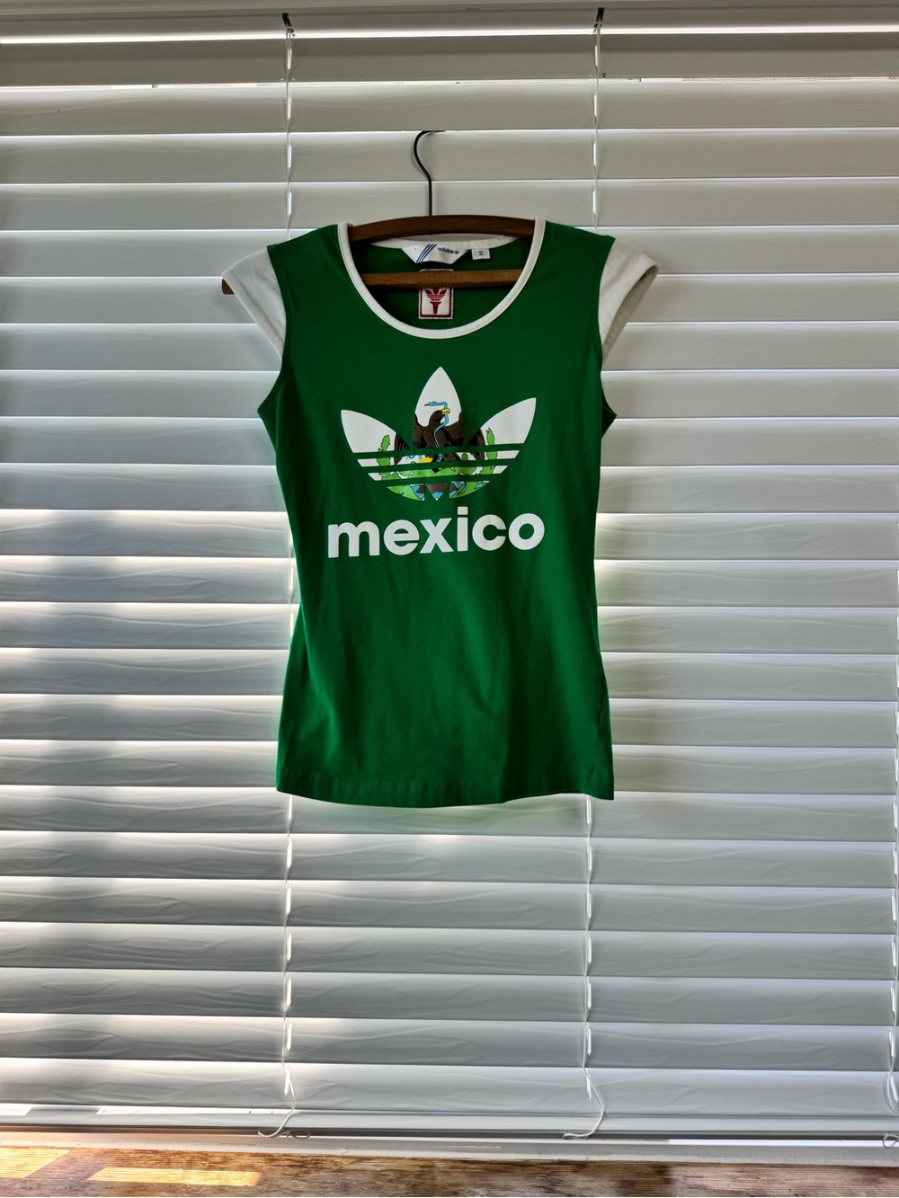 adidas Green and White Mexico Cap Sleeve Tank and Jacket Set